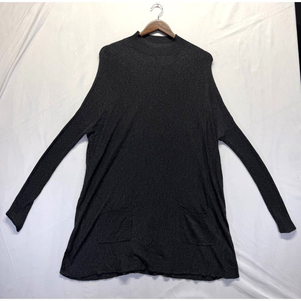 Romeo & Juliet Couture Tunic Sweater‎ Dress Women's Medium Gray Ribbed Mock Neck